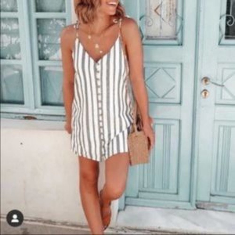 Style Rack/ L/ Stripe ButtonDown Cami Dress - Picture 3 of 3